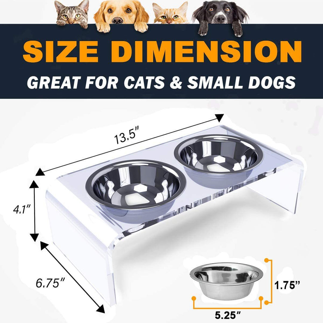 Clear Acrylic Raised Pet Feeder – view 6
