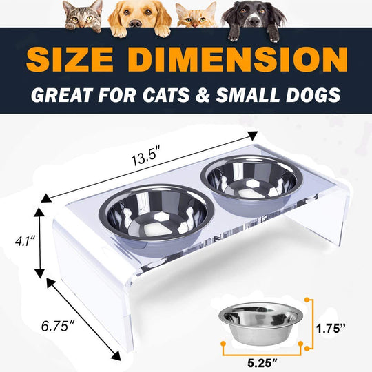 Clear Acrylic Raised Pet Feeder – view 6
