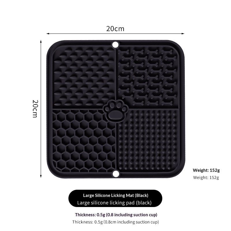 Silicone Lick Mat – 8 Colours – Black