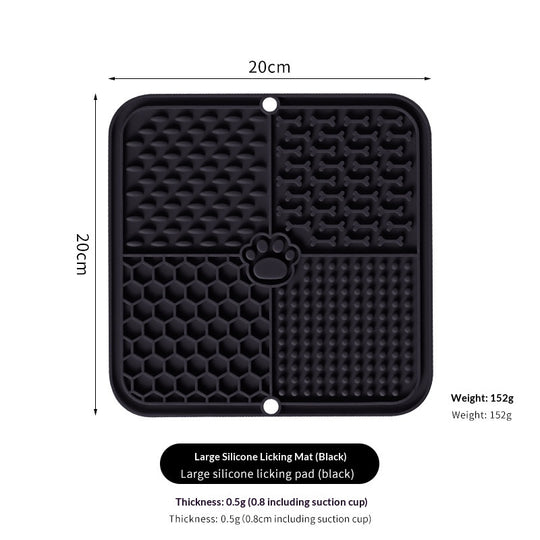 Silicone Lick Mat – 8 Colours – Black