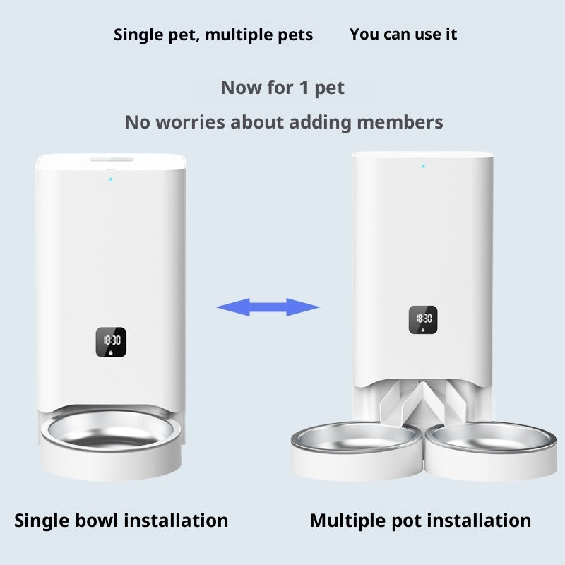Smart Automatic Feeder with Three Stainless Bowls – view 3
