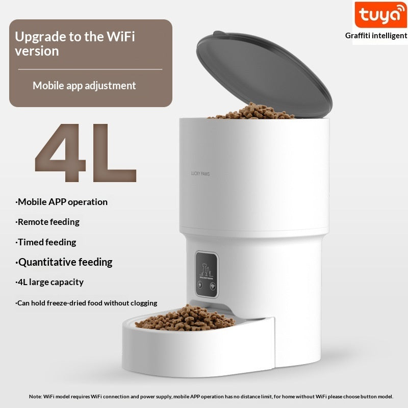 Automatic Pet Feeder – Button or App Control – White
