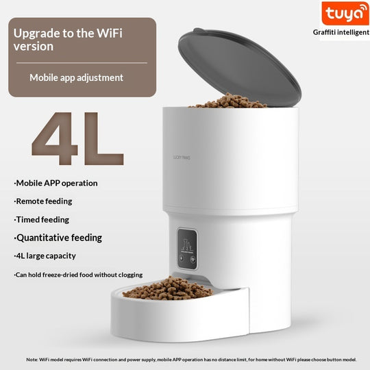 Automatic Pet Feeder – Button or App Control – White