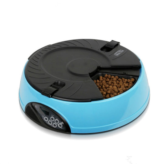 6-Meal Automatic Pet Feeder with Voice Recorder – blue