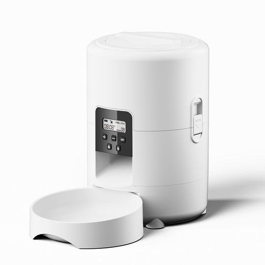 2L Automatic Pet Feeder – Button, Wi-Fi or Camera – Round White Button