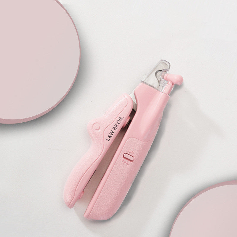 LED Pet Nail Clippers with Built-In File – Pink