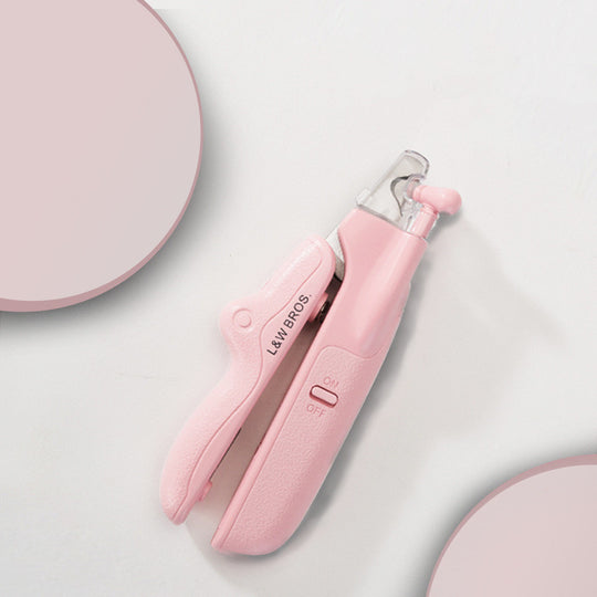 LED Pet Nail Clippers with Built-In File – Pink