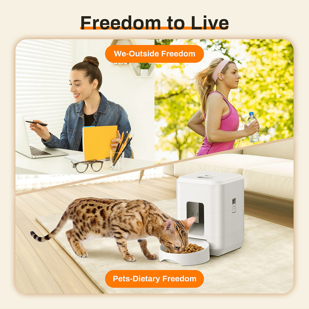 2L Automatic Pet Feeder – Button, Wi-Fi or Camera – view 2