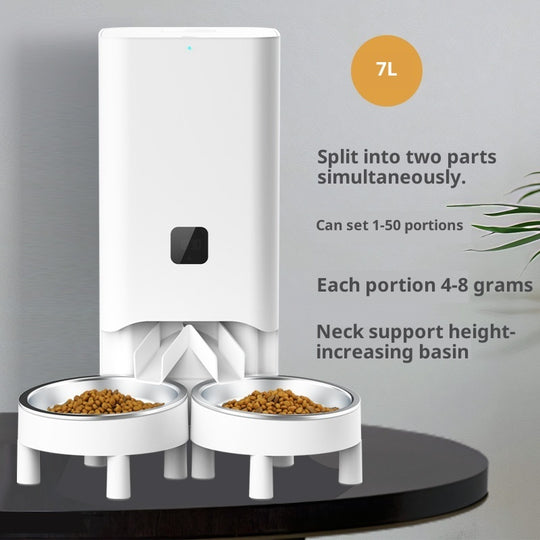 Smart Automatic Feeder with Three Stainless Bowls – view 2