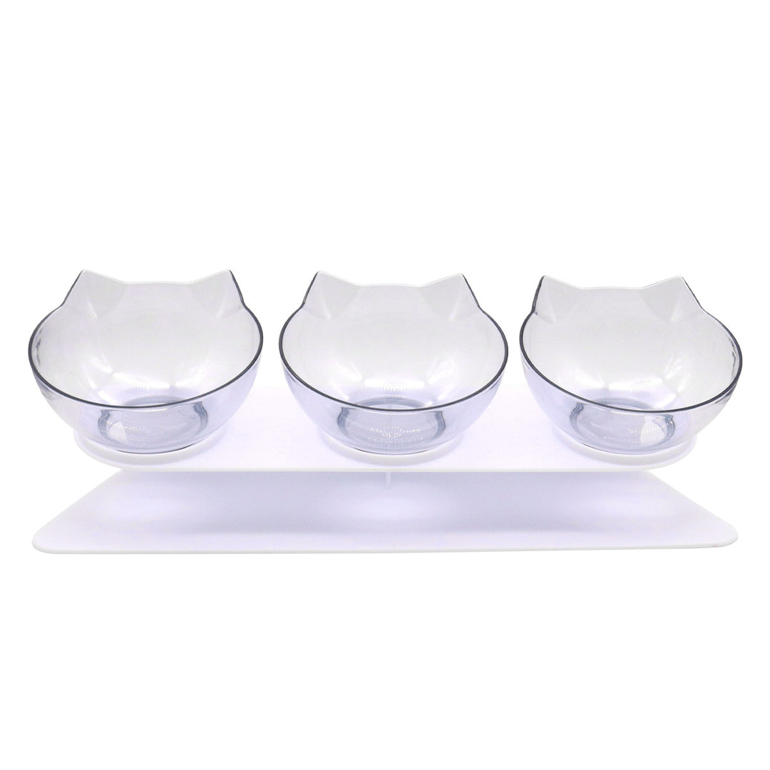 Raised Tilted Cat Bowl – Single, Double or Triple – Three Bowls