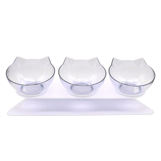 Raised Tilted Cat Bowl – Single, Double or Triple – Three Bowls