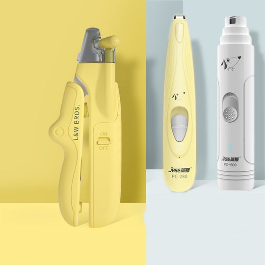 LED Pet Nail Clippers with Built-In File – Yellow