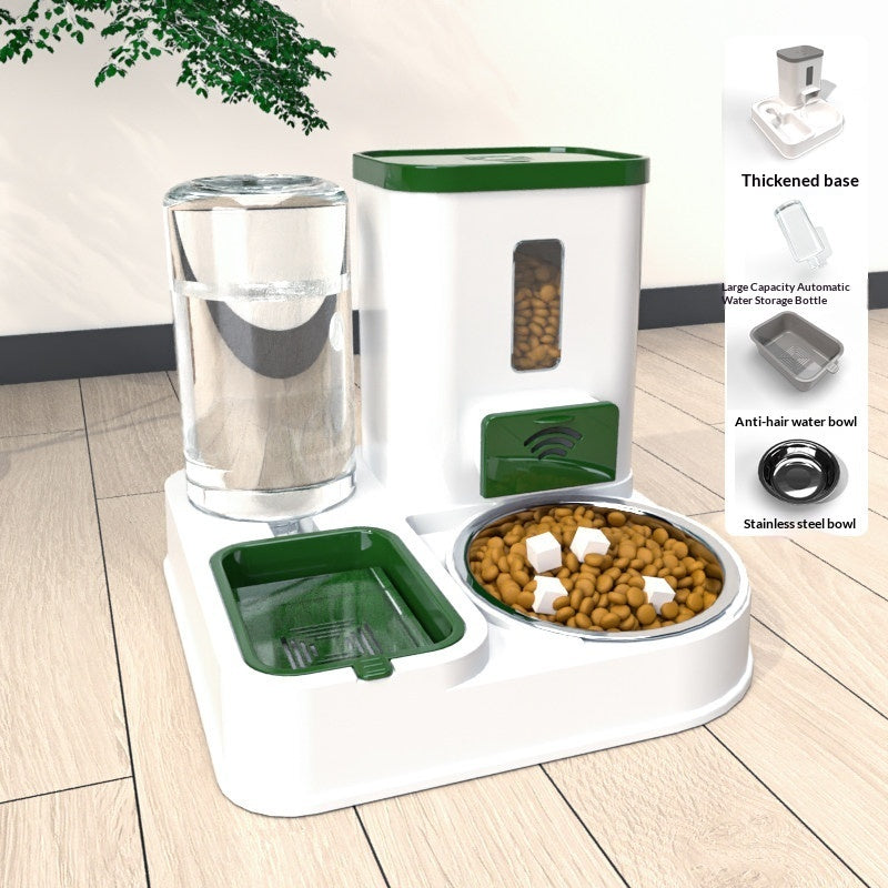 Pet Food &amp; Water Station – New Grass Green Steel Bowl