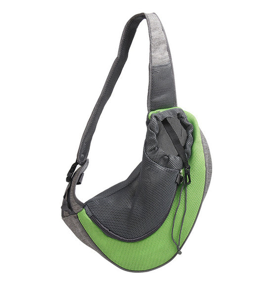 Breathable Mesh Pet Shoulder Carrier – Green