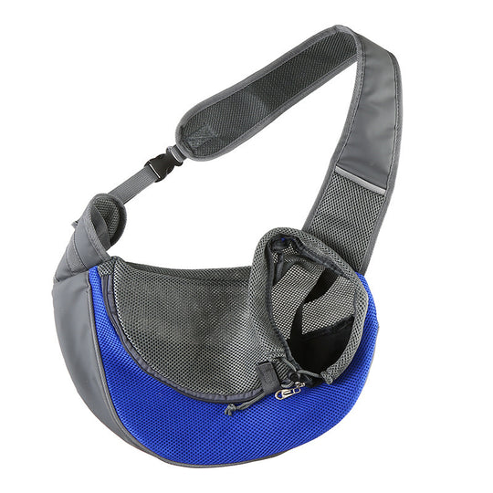 Breathable Mesh Pet Shoulder Carrier – Dark blue