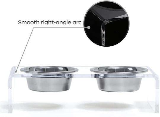 Clear Acrylic Raised Pet Feeder – view 3