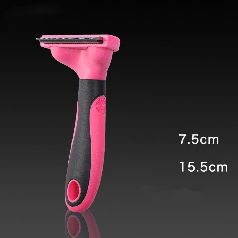 Non-Slip De-Shedding Comb for Dogs &amp; Cats – Rose Red