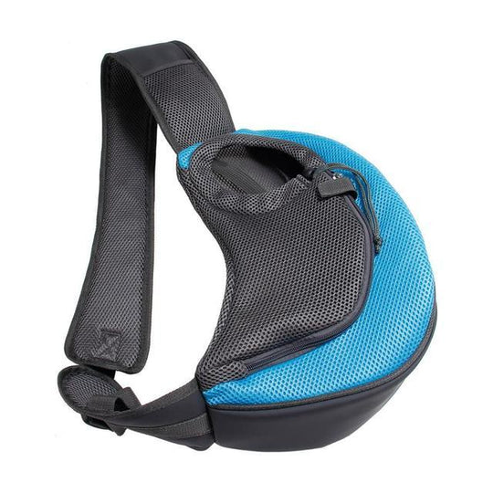 Breathable Mesh Pet Shoulder Carrier – Light blue