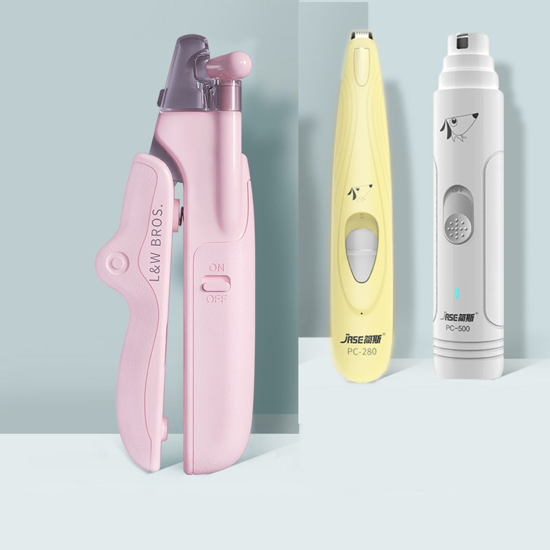 LED Pet Nail Clippers with Built-In File – Pink