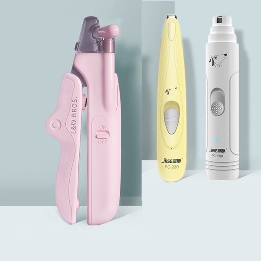 LED Pet Nail Clippers with Built-In File – Pink