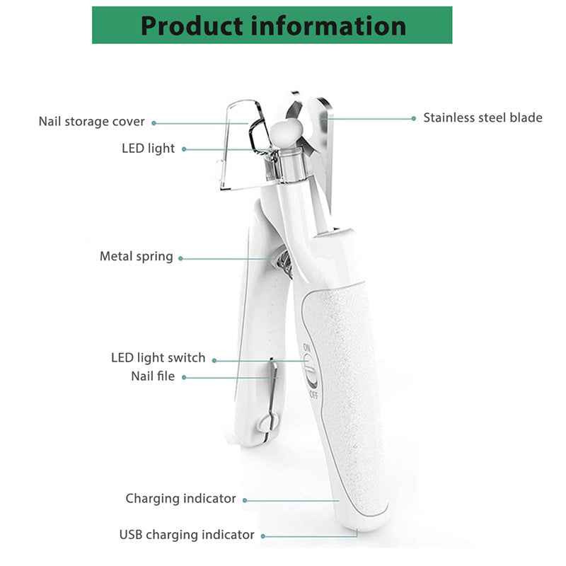Pet Nail Clippers with LED Light - Gentle Grooming Solution for Dogs and Cats