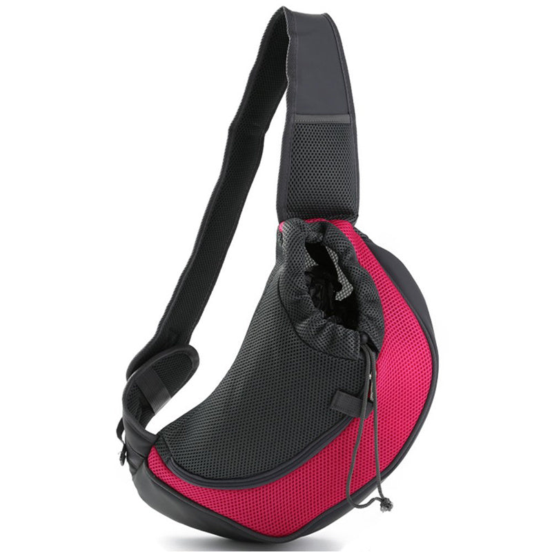 Breathable Mesh Pet Shoulder Carrier – Red
