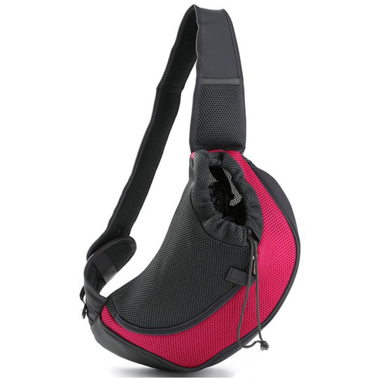 Breathable Mesh Pet Shoulder Carrier – Red