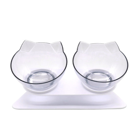 Raised Tilted Cat Bowl – Single, Double or Triple – Double Bowl